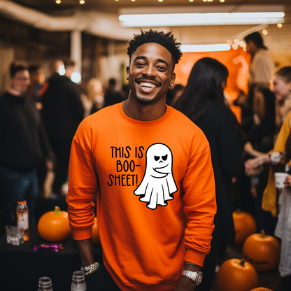 This Is Boo-Sheet! Ghostly Pun Halloween Sweatshirt | Spooktacular | Women | Men | Gender-neutral | Cute | Funny |