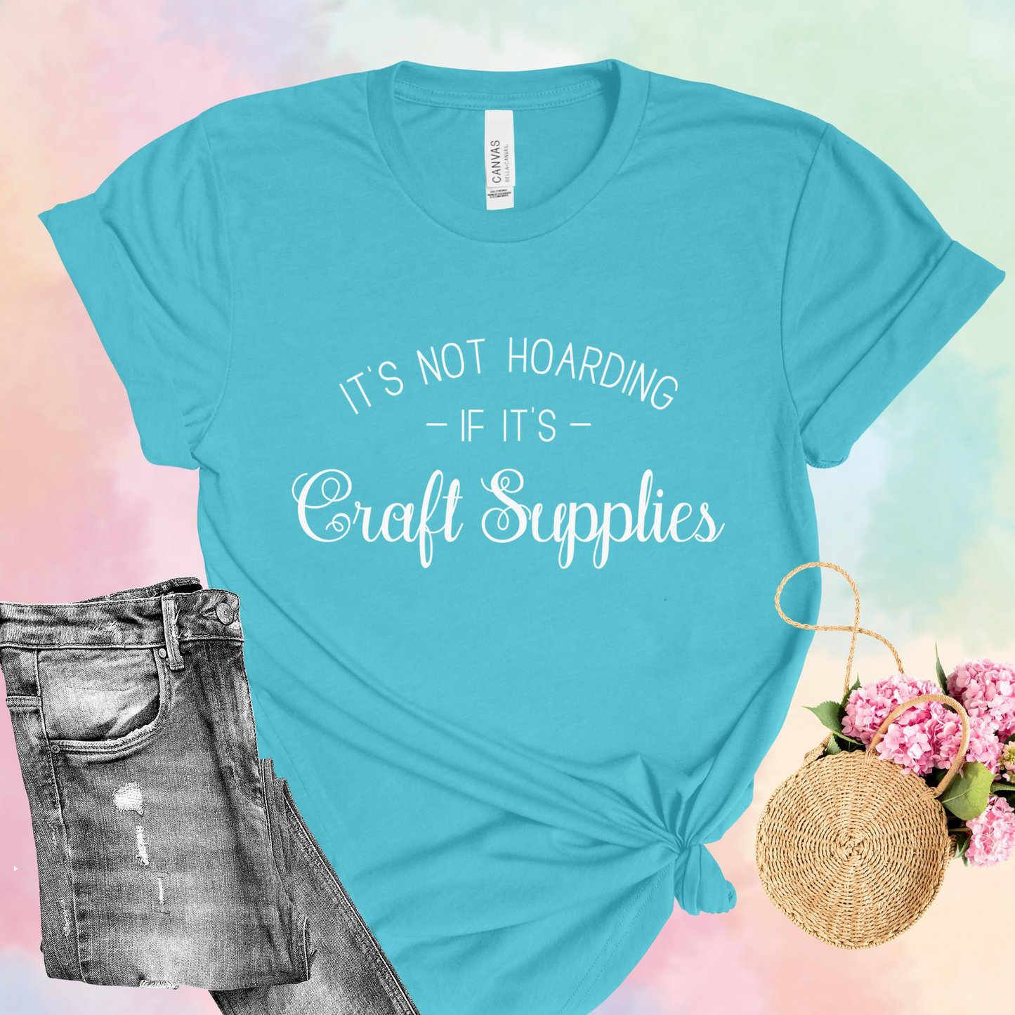 It's Not Hoarding If It's Craft Supplies T-Shirt: Funny & Cute Crafting Humor Tee – Gender-Neutral