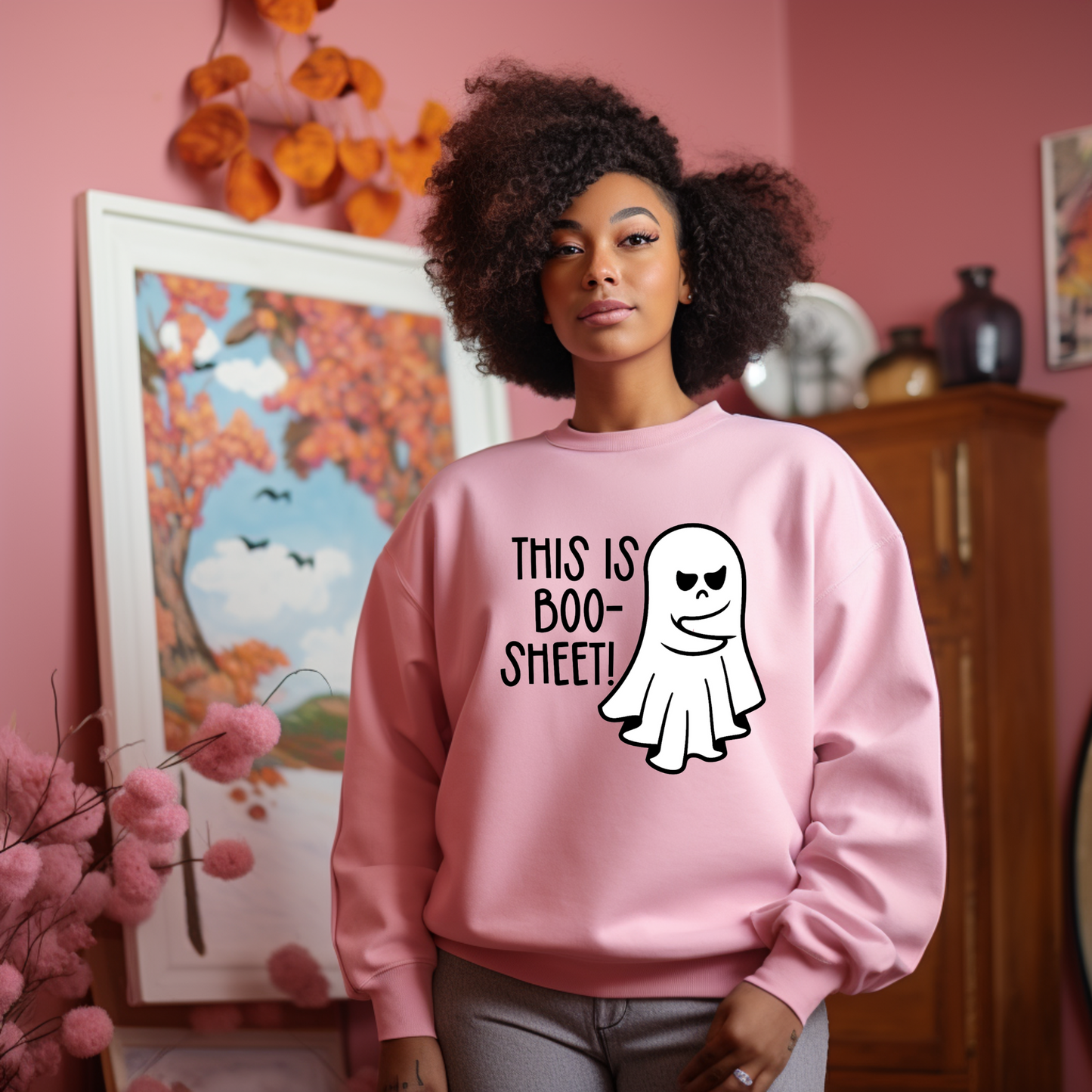 This Is Boo-Sheet! Ghostly Pun Halloween Sweatshirt | Spooktacular | Women | Men | Gender-neutral | Cute | Funny |