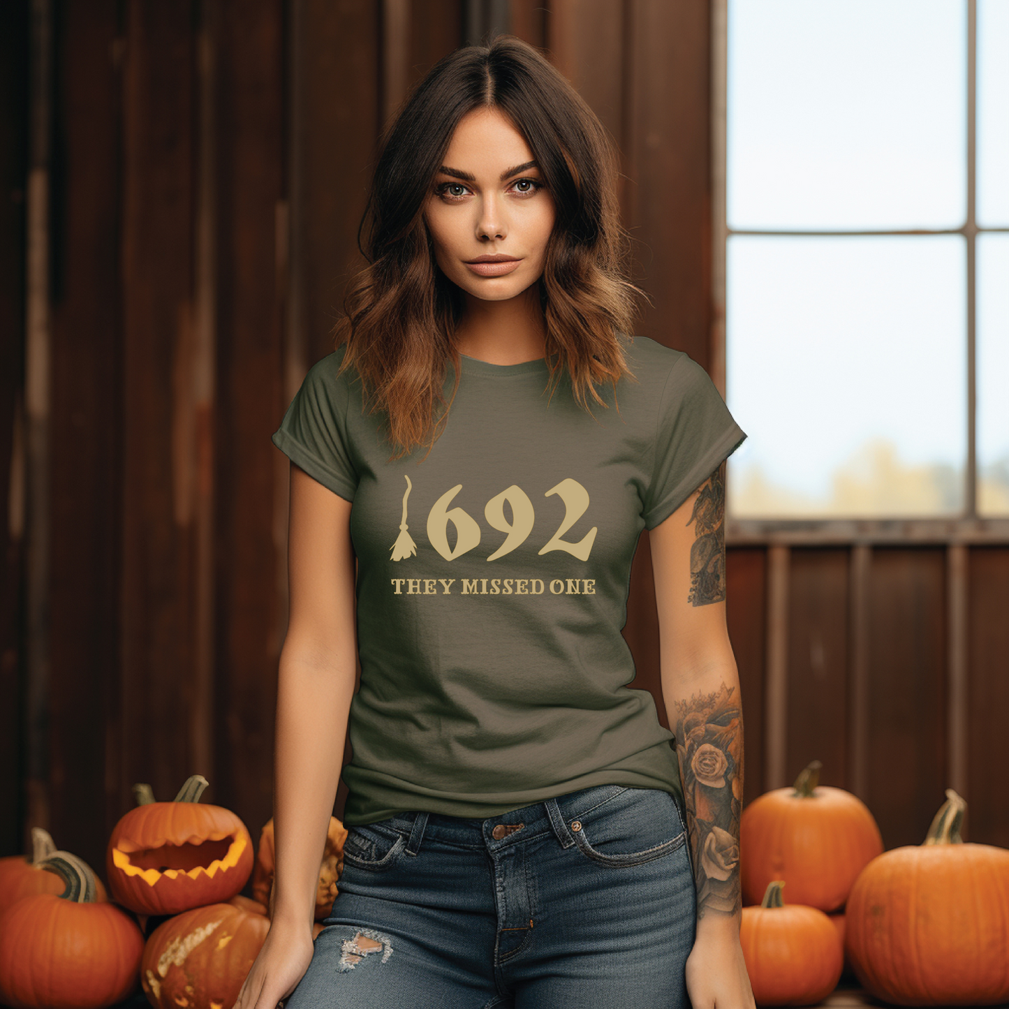 1692 They Missed One - Salem Witch Trials T-Shirt, Spooky Halloween Tee, Witchy and Historic Gift for Women