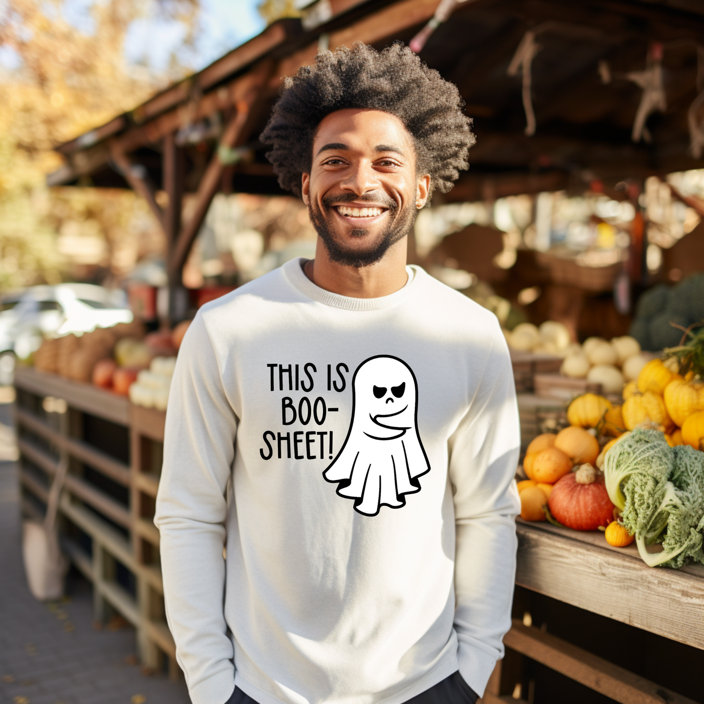 This Is Boo-Sheet! Ghostly Pun Halloween Sweatshirt | Spooktacular | Women | Men | Gender-neutral | Cute | Funny |