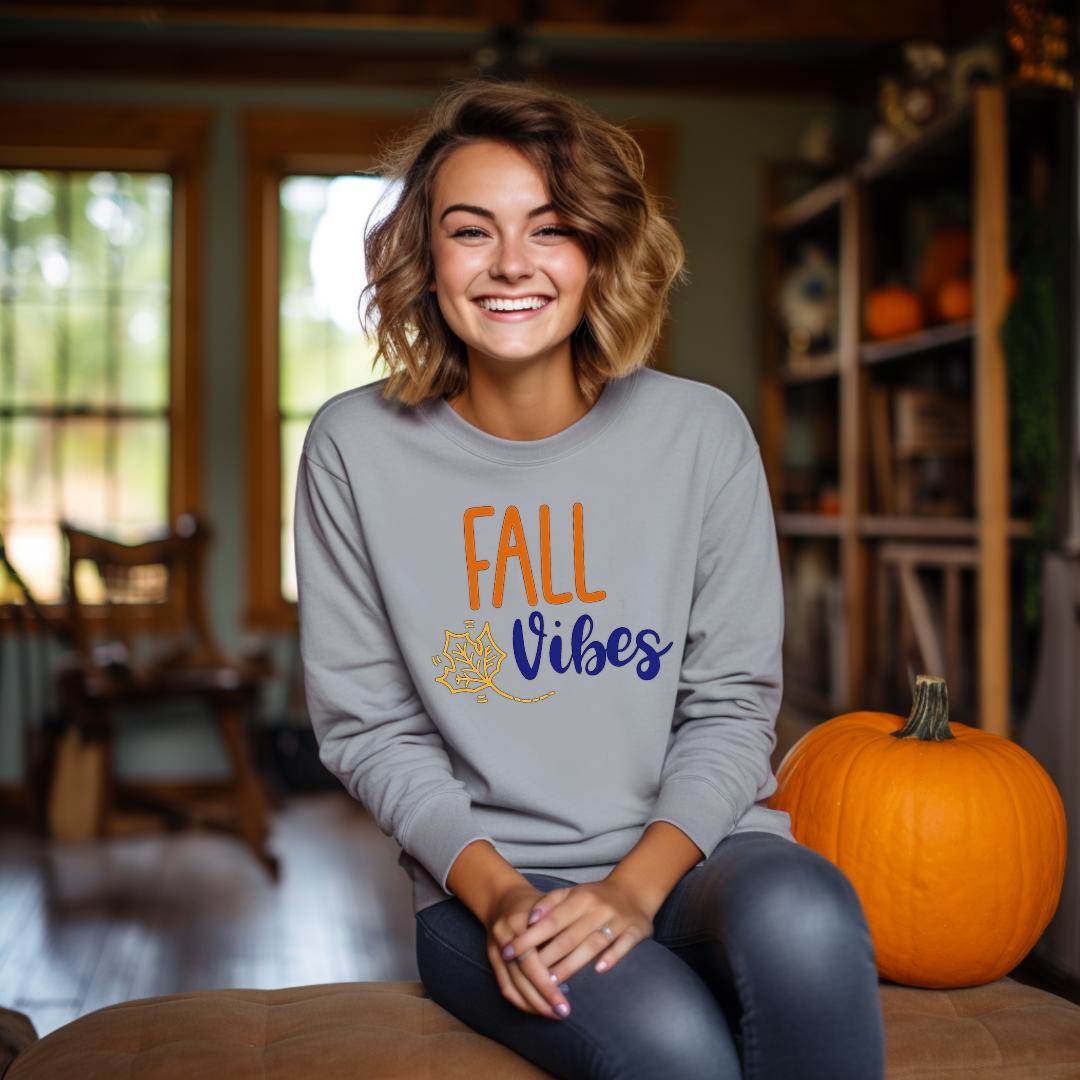 Cozy Fall Vibes Sweatshirt: Perfect Autumn Leaves Crewneck for Seasonal Style – Unisex