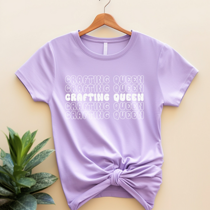 Crafting Queen Retro Shadow Text T-Shirt