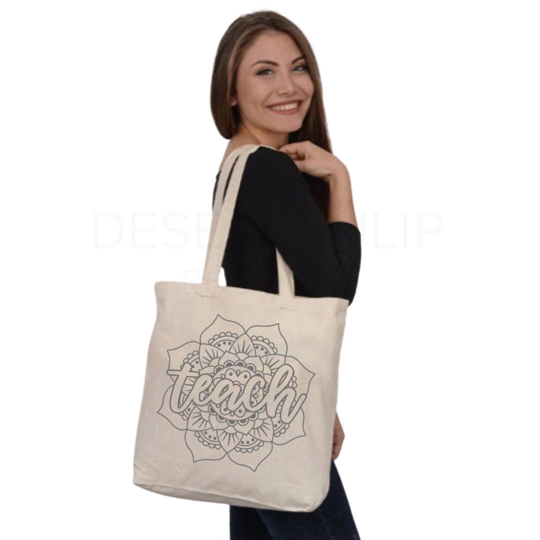 Teacher Mandala Tote Bag - Perfect Gift for Teacher Appreciation & Back to School